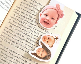 Custom Baby Face Magnetic Bookmark, Personalized Photo Gift, Custom Bookmark, Mother Gift, Xmas Gift, Book Lover Gift, Dad Gift, Grandparent
