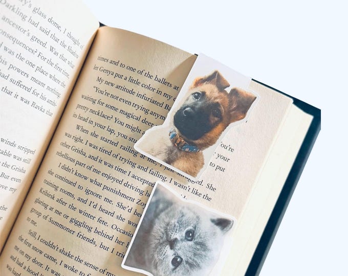 Personalized Pet Face Magnetic Bookmark, Custom Magnetic Bookmark, Dog & Cat Lover Gift, Custom Pet Photo Gift, Book Lover Gift