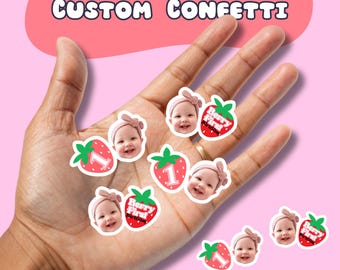 Custom Strawberry Confetti | Berry First Strawberry Birthday | Sweet One | Strawberry Party Decorations | Party Supplies | Girls Birthday