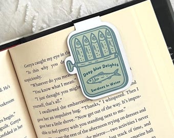 Sardine Can Magnetic Bookmark - Bookmarks for Book Lovers, BookTok, BookStagram - Gift for Book Lovers, Funny Sardine Gift, Sardine Bookmark