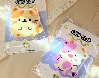 Purple Cow Chibi Kawaii Acrylic Bag Clip