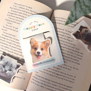 Personalized Pet Face Magnetic Bookmark, Custom Magnetic Bookmark, Dog & Cat Lover Gift, Custom Pet Photo Gift, Book Lover Gift