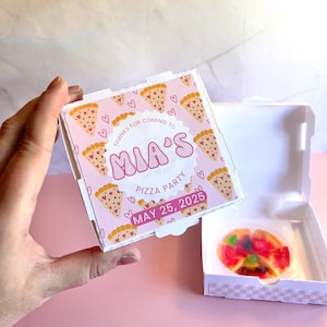 Pink Pizza Box Party Favor, Mini Pizza Box Gift Favor for Pizza Party, Birthday Party Favor Box, Kid’s, Adult’s Pizza Party Favor Gift Box