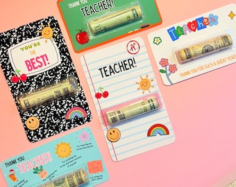 Teacher Appreciation Cash Holder Gift for End of School Year - Teacher Gift for Christmas, Valentine's Day, Last School Day