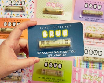 Fun Cash Gift for Teen Boy - Bruh Cash Card - Kid Money Holder