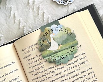 Sad Silly Goose Book Club Magnetic Bookmark - Bookmarks for Book Lovers, BookTok, BookStagram - Gift for Book Lovers, Cute Goose Bookmark