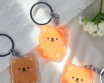 Brown Bear Chibi Kawaii Acrylic Keychain
