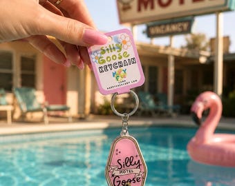 Silly Goose Motel Acrylic Keychain