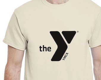 T-shirt avec logo YMCA | T-shirt rétro pour la salle de sport | T-shirt pour les camps de jeunes | Fierté de la communauté sportive | T-shirt en coton pour les membres, bénévoles et sportifs du YMCA