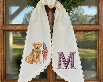 Banda personalizada para corona del 4 de julio, bordado de doble capa, decoración para el Día de los Caídos.