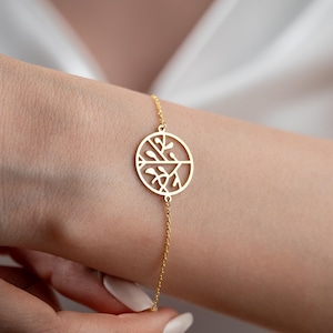 Gold Tree of Life Bracelet: Minimalist Boho Jewelry