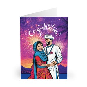 Wedding Card (5 pack) | Congratulations | Engagement | Nikkah | Walima | Indian Pakistani Bangladeshi Weddings | South Asian Wedding