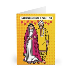 Set van 5 islamitische trouwkaarten |  Jubileum | Verlovingen | Gefeliciteerd | Nikka | Korancitaat | Vrijgezellenfeest | Romantisch | Cultureel