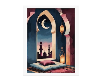 Mosque Window Art Print | Digital Download | Islamic Wall Decor | Eid Gift | Ramadan