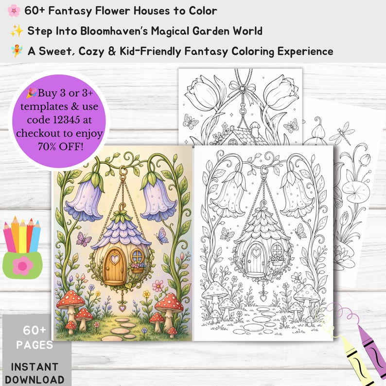 Fairycore Coloring Fairycore Gift Fairy World Fairy Kingdom Magic Garden Magical World Fantasy Realm Mystical Garden Woodland Fairies Fantasy Escape Blooming Cottage Floral Home Flower Cottage Art Garden House Art Botanical Cottage Rose Cottage Wildflower Cottage Flower Village Blooming Houses Nature Fantasy Mushroom Cottage Treehouse Coloring Cozy Homes Coloring Fairytale Coloring Fantasy Homes Cute Cottage Art Whimsical Village Fantasy Landscape Cozy Garden Art Cottagecore Gift