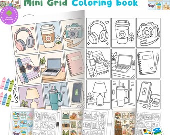 Cozy Moments Coloring Book, 60+Aesthetic Mini Printable PDF,  Simple Bold Cute Coloring Pages for Adults & Kids, bold coloring pages