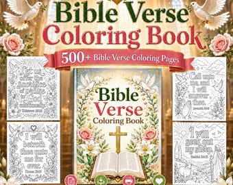 Bible Verse Coloring Pages, Scripture Coloring Sheets, Faith Prayer, Sunday School Activity, Instant Download