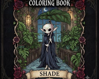 Gothic Botanical Coloring Book  50+ Spooky Cutie Greenhouse Creatures Coloring Book | Dark Floral Coloring Book | Printable PDF for Adults