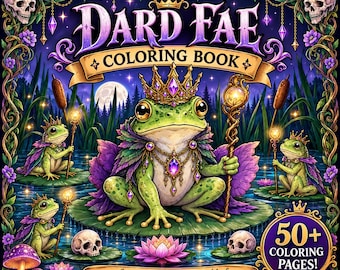 Livre de coloriage DARD FAE | Plus de 50 pages à colorier sur le thème des fées sombres, du fantastique gothique et de la forêt enchantée | Feuilles de coloriage | PDF imprimable A4 mystique