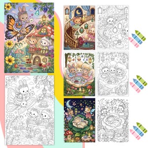 Cute Fairy Coloring Book Pages Cozy Fantasy Coloring Book Enchanted Forest Printable Magical Forest Coloring Pages Relaxing Adult Coloring cottage core coloring cozy cute coloring magical coloring mystical coloring cozy coloring book fairytale coloring whimsical coloring enchanted coloring fairy coloring book forest coloring page adult coloring pages digital coloring pdf fantasy coloring pdf