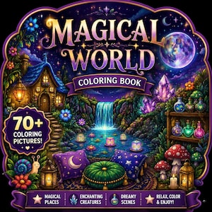 Fantasy coloring book 70+ adults digital magical coloring fairytale whimsical coloring cozy enchanted coloring pages printable pdf cottagecore coloring cozy cute coloring magical coloring mystical coloring fairytale coloring whimsical coloring enchanted coloring detailed coloring forest coloring page adult coloring pages coloring book print digital coloring pdf fantasy coloring pdf