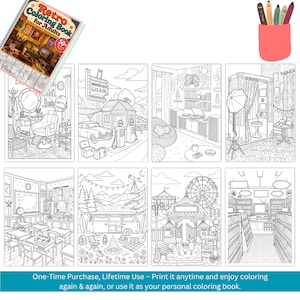 Retro coloring book for adult cozy aesthetic coloring vintage groovy coloring nostalgic old school coloring pages digital printable download nostalgic coloring cozy cute coloring old school coloring cozy aesthetic color retro coloring book teen coloring book groovy coloring page vintage coloring pdf digital coloring png adult coloring pages pdf coloring sheets printable coloring 90s coloring 80s 70s
