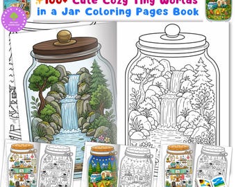 Kawaii Tiny Jar World Coloring Book | 100+ Tiny Jar World coloring pages, coloring sheet, Coloring book, Printable Pages (PDF Download)