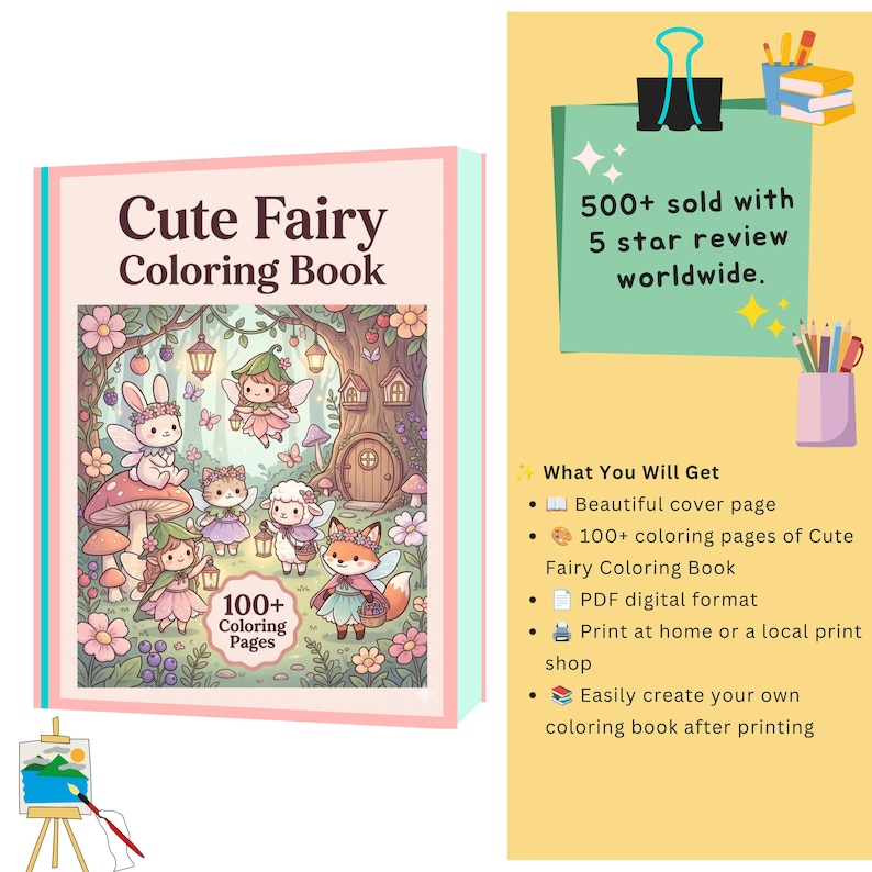 Cute Fairy Coloring Book Pages Cozy Fantasy Coloring Book Enchanted Forest Printable Magical Forest Coloring Pages Relaxing Adult Coloring cottage core coloring cozy cute coloring magical coloring mystical coloring cozy coloring book fairytale coloring whimsical coloring enchanted coloring fairy coloring book forest coloring page adult coloring pages digital coloring pdf fantasy coloring pdf