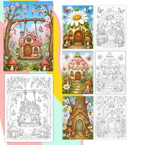 Fairycore Coloring Fairycore Gift Fairy World Fairy Kingdom Magic Garden Magical World Fantasy Realm Mystical Garden Woodland Fairies Fantasy Escape Blooming Cottage Floral Home Flower Cottage Art Garden House Art Botanical Cottage Rose Cottage Wildflower Cottage Flower Village Blooming Houses Nature Fantasy Mushroom Cottage Treehouse Coloring Cozy Homes Coloring Fairytale Coloring Fantasy Homes Cute Cottage Art Whimsical Village Fantasy Landscape Cozy Garden Art Cottagecore Gift