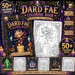 Dark Fae Coloring Book – 50+ Magical Pages Enchanted Forest & Fantasy Coloring Pages |fantasy coloring enchanted forest Digital Download PDF