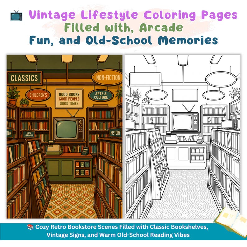 Retro coloring book for adult cozy aesthetic coloring vintage groovy coloring nostalgic old school coloring pages digital printable download nostalgic coloring cozy cute coloring old school coloring cozy aesthetic color retro coloring book teen coloring book groovy coloring page vintage coloring pdf digital coloring png adult coloring pages pdf coloring sheets printable coloring 90s coloring 80s 70s