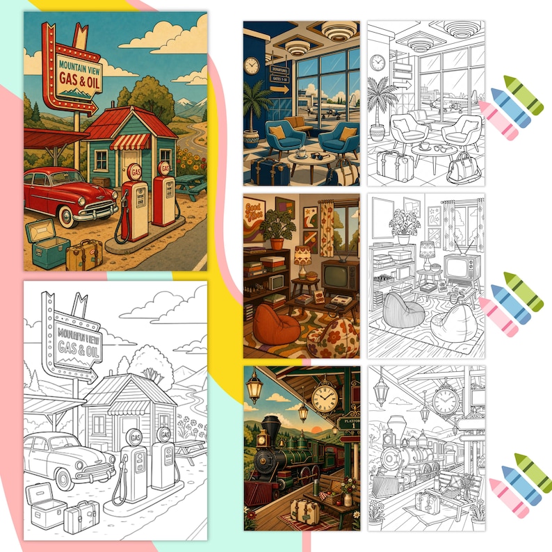 Retro coloring book for adult cozy aesthetic coloring vintage groovy coloring nostalgic old school coloring pages digital printable download nostalgic coloring cozy cute coloring old school coloring cozy aesthetic color retro coloring book teen coloring book groovy coloring page vintage coloring pdf digital coloring png adult coloring pages pdf coloring sheets printable coloring 90s coloring 80s 70s