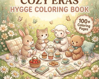 Libro da colorare Cozy Eras / Coco wyo books / Linee spesse, audaci e facili da disegnare / Illustrazioni rilassanti di animali per adulti e ragazzi