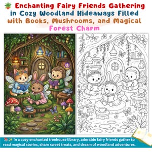 Cute Fairy Coloring Book Pages Cozy Fantasy Coloring Book Enchanted Forest Printable Magical Forest Coloring Pages Relaxing Adult Coloring cottage core coloring cozy cute coloring magical coloring mystical coloring cozy coloring book fairytale coloring whimsical coloring enchanted coloring fairy coloring book forest coloring page adult coloring pages digital coloring pdf fantasy coloring pdf