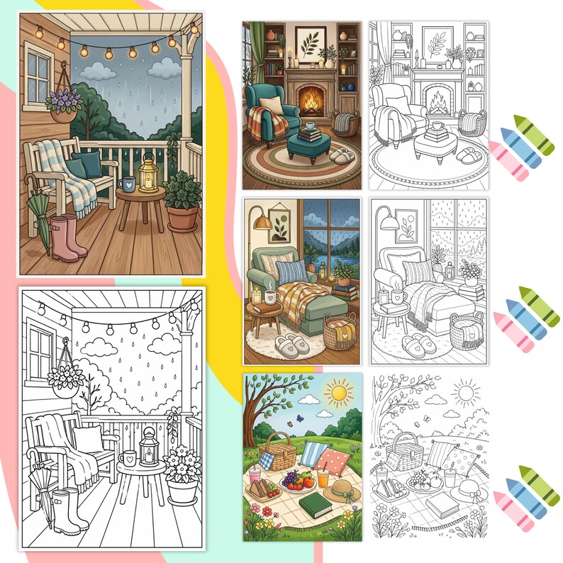 Weekend Hygge Coloring Book for Adults, 70+ Cozy Aesthetic Scenes, Relaxing Self Care Coloring Pages, Cute Everyday Life, Digital Printable aesthetic coloring hygge coloring book cozy girl coloring cozy coloring book cozy home coloring self care coloring adult coloring pages digital coloring home coloring book printable coloring stress relief art cute life coloring relaxing coloring