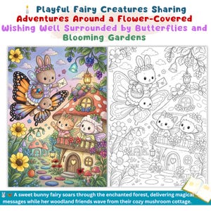 Cute Fairy Coloring Book Pages Cozy Fantasy Coloring Book Enchanted Forest Printable Magical Forest Coloring Pages Relaxing Adult Coloring cottage core coloring cozy cute coloring magical coloring mystical coloring cozy coloring book fairytale coloring whimsical coloring enchanted coloring fairy coloring book forest coloring page adult coloring pages digital coloring pdf fantasy coloring pdf