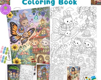 Libro da colorare "Fata della Foresta" - Audace e Facile / Oltre 100 pagine / Stile Coco Wyo / Accogliente e Carino / PDF / Download Digitale / Disegno da colorare Stampabile