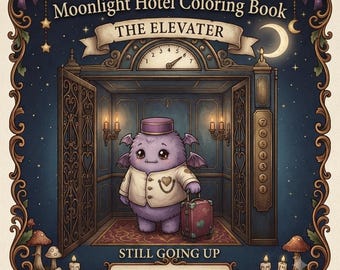 Moonlight Hotel Coloring Pages | 50+ Cozy Fantasy Inn Coloring Book | Magical Hotel, Dreamy Rooms & Enchanted Nights | Printable PDF