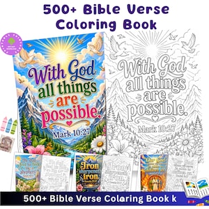 Bible Verse Coloring Pages | Christian Coloring Book for Adults & Teens | 18 Unique Scripture Art Sheets | Instant Download