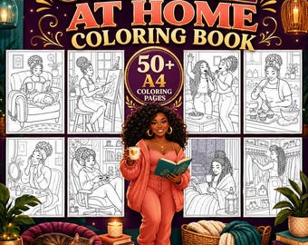 Cozy Me At Home Coloring Book, Cozy Adult Coloring Book for Women, Relaxing Home Life Coloring Pages, Self Care Coloring Book Cozy Girl Gift