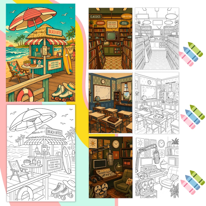 Retro coloring book for adult cozy aesthetic coloring vintage groovy coloring nostalgic old school coloring pages digital printable download nostalgic coloring cozy cute coloring old school coloring cozy aesthetic color retro coloring book teen coloring book groovy coloring page vintage coloring pdf digital coloring png adult coloring pages pdf coloring sheets printable coloring 90s coloring 80s 70s