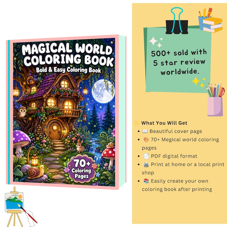 Fantasy coloring book 70+ adults digital magical coloring fairytale whimsical coloring cozy enchanted coloring pages printable pdf cottagecore coloring cozy cute coloring magical coloring mystical coloring fairytale coloring whimsical coloring enchanted coloring detailed coloring forest coloring page adult coloring pages coloring book print digital coloring pdf fantasy coloring pdf