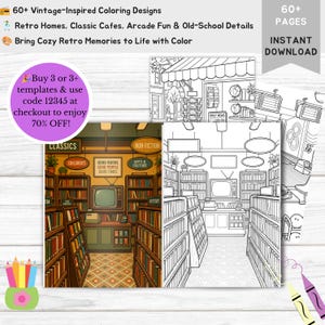 Retro coloring book for adult cozy aesthetic coloring vintage groovy coloring nostalgic old school coloring pages digital printable download nostalgic coloring cozy cute coloring old school coloring cozy aesthetic color retro coloring book teen coloring book groovy coloring page vintage coloring pdf digital coloring png adult coloring pages pdf coloring sheets printable coloring 90s coloring 80s 70s