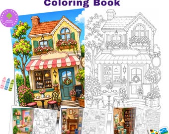 Relaxing Corner Coloring Book, Cozy Coloring Pages for Adults, Peaceful Spaces & Cozy Rooms, Stress Relief Coloring Book, 60+ Pages