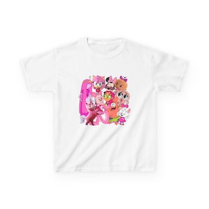 Adorable Kids Tee with Colorful Characters, Fun T-Shirt for Children, Birthday Gift, Playdate Attire, Cartoon Character Top