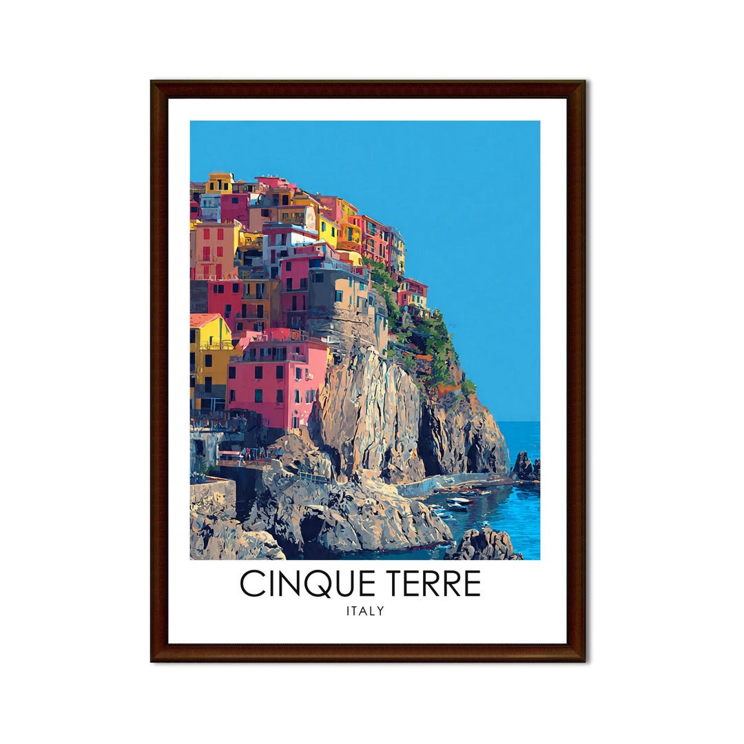 Cinque Terre Italy Travel Poster | Manarola Wall Art, Italian Riviera ...