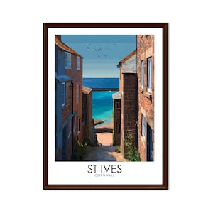 St Ives Cornwall Wall Art Print | Cornish Coast Travel Poster, A4 Digital Download