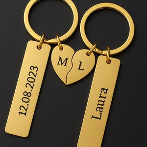 Personalized partner keychains with engraving