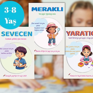 SCONTO DEL 50%! Set di carte Valori e Autostima per Bambini - Ben Değerliyim Kart Seti - Schede di Attività Digitali Interattive in PDF