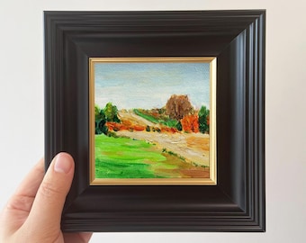 Impressionist Style Miniature Landscape Paintings - Hand-Painted Small Wall Art